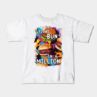 Funny BURGER Bun in a Million Pun for Food Lovers Kids T-Shirt